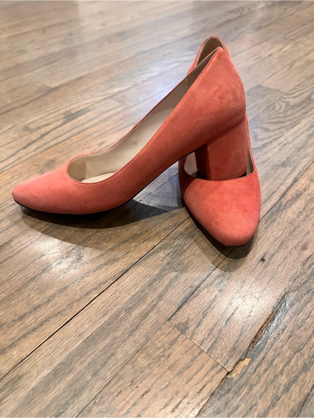 Cole Haan Pink suede block heel. Size 8B
